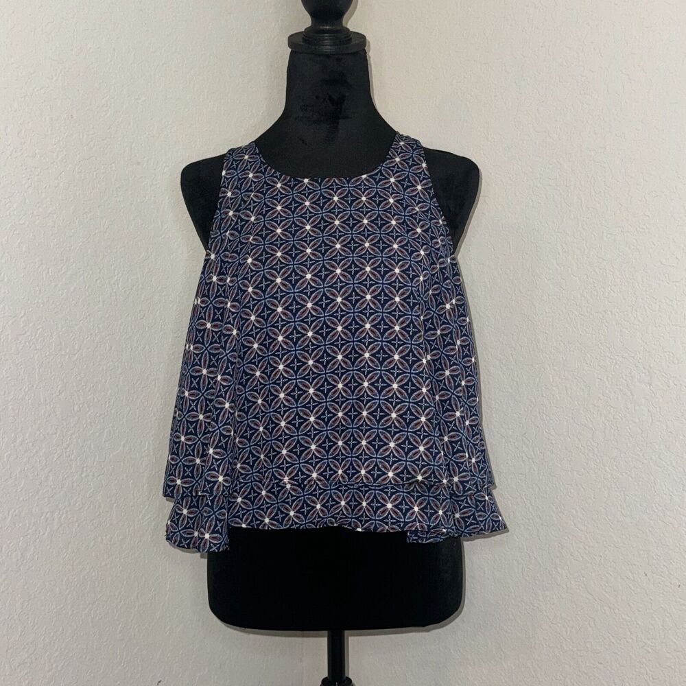 Hollister Boho Tank Top Women's M Multicolor Floral Round Neck Sleeveless